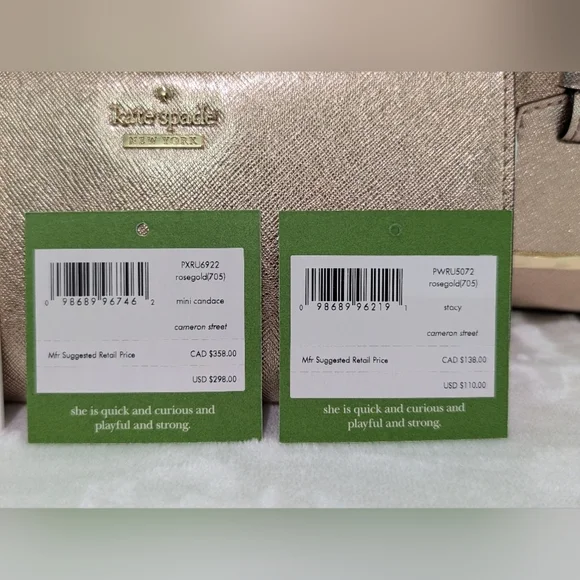 NWT Set Kate Spade Cameron Street Mini Candace Bag & Stacy Wallet Rose Gold NEW - Picture 14 of 16